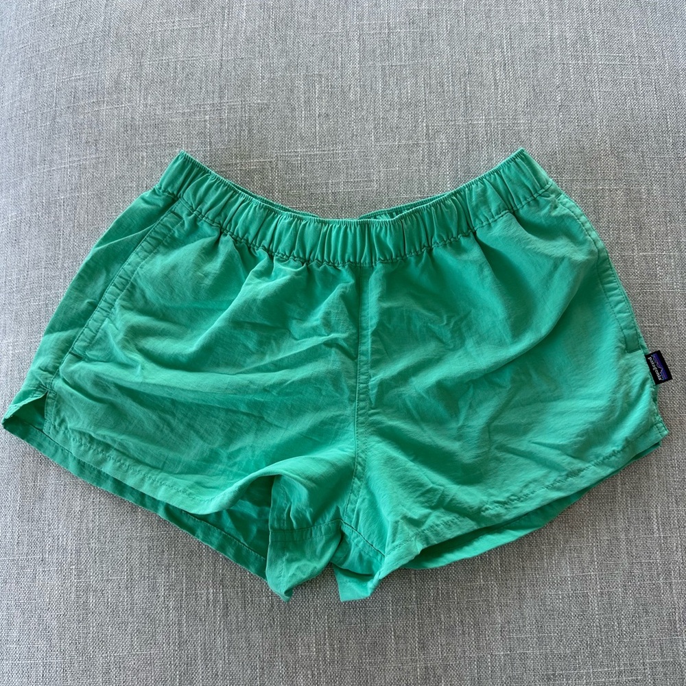 Patagonia Green Athletic Shorts Lightweight Elastic Waist